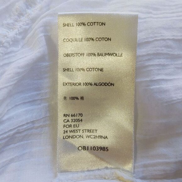 Free People White Cotton Button Front Baby Doll with Pockets XS - Picture 6 of 6